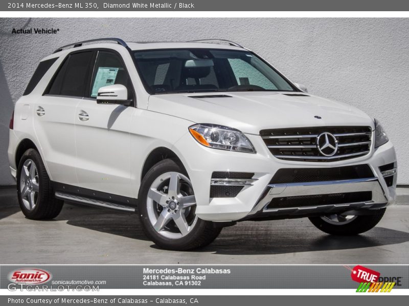 Diamond White Metallic / Black 2014 Mercedes-Benz ML 350