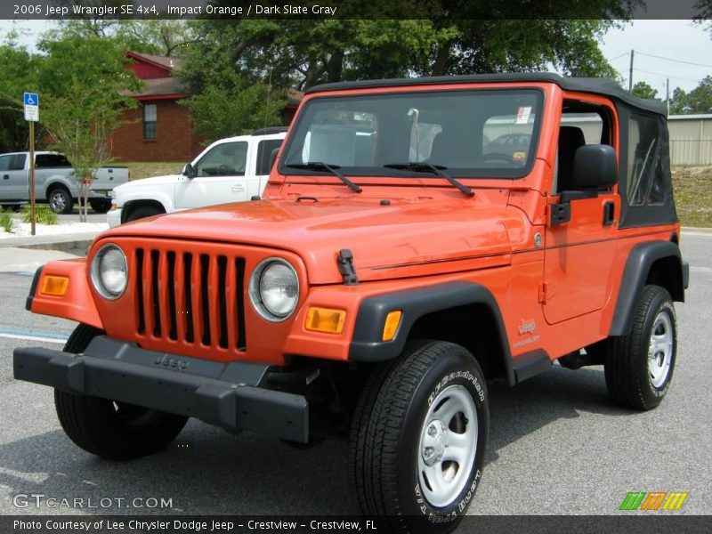 Impact Orange / Dark Slate Gray 2006 Jeep Wrangler SE 4x4