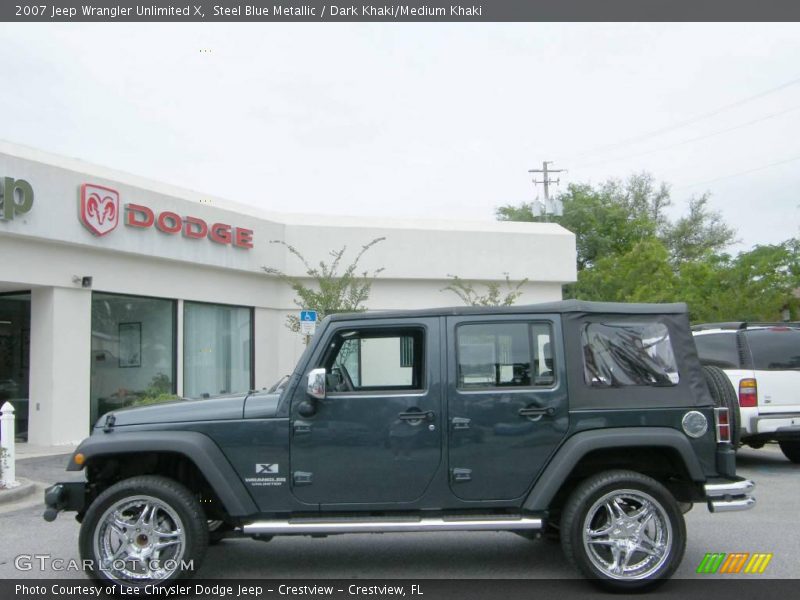 Steel Blue Metallic / Dark Khaki/Medium Khaki 2007 Jeep Wrangler Unlimited X