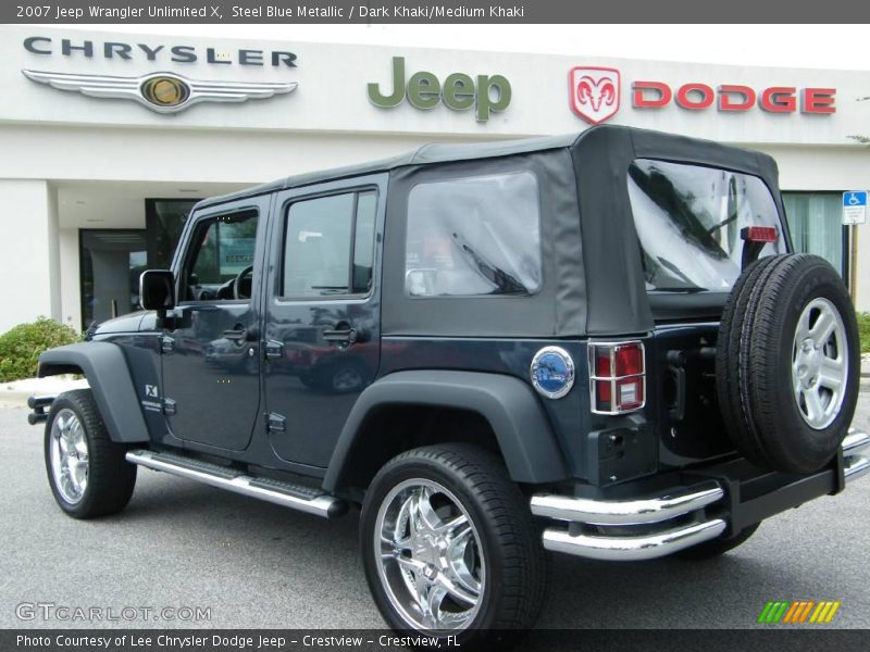 Steel Blue Metallic / Dark Khaki/Medium Khaki 2007 Jeep Wrangler Unlimited X