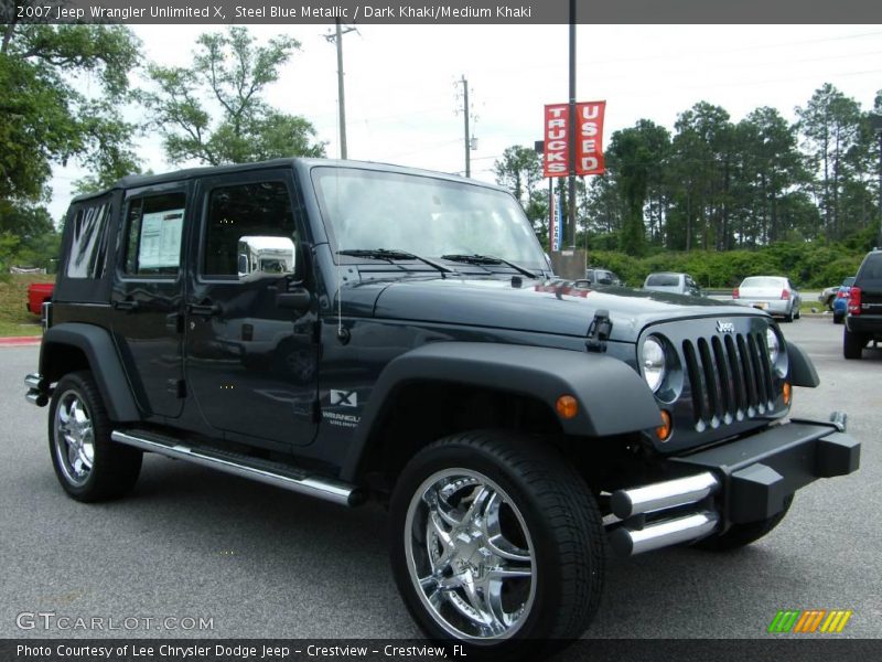 Steel Blue Metallic / Dark Khaki/Medium Khaki 2007 Jeep Wrangler Unlimited X
