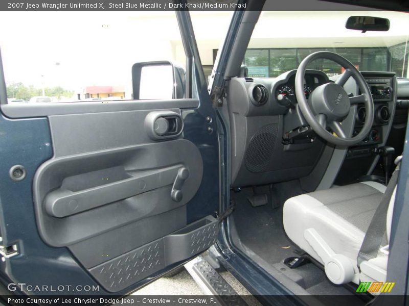Steel Blue Metallic / Dark Khaki/Medium Khaki 2007 Jeep Wrangler Unlimited X