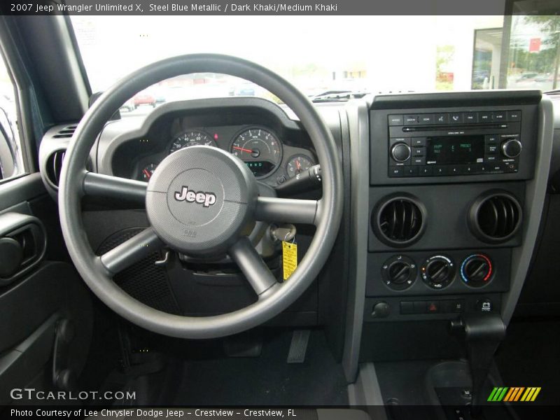 Steel Blue Metallic / Dark Khaki/Medium Khaki 2007 Jeep Wrangler Unlimited X