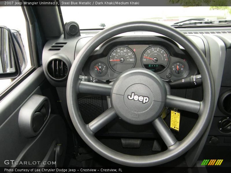 Steel Blue Metallic / Dark Khaki/Medium Khaki 2007 Jeep Wrangler Unlimited X