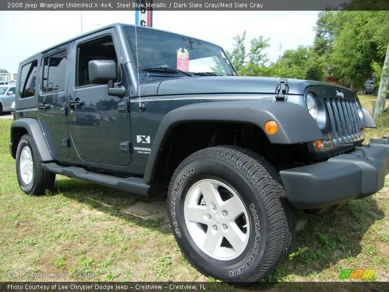 Steel Blue Metallic / Dark Slate Gray/Med Slate Gray 2008 Jeep Wrangler Unlimited X 4x4