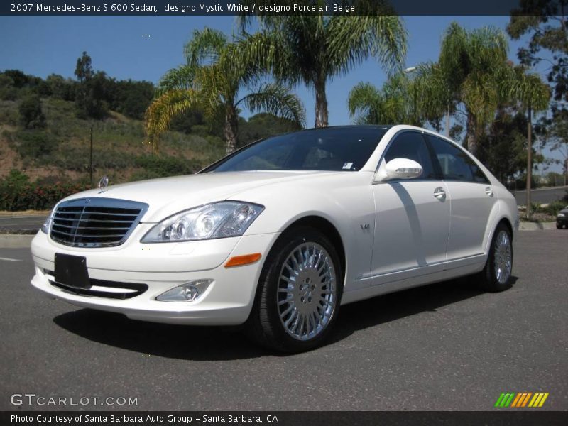 designo Mystic White / designo Porcelain Beige 2007 Mercedes-Benz S 600 Sedan