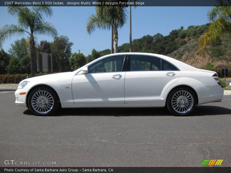 designo Mystic White / designo Porcelain Beige 2007 Mercedes-Benz S 600 Sedan