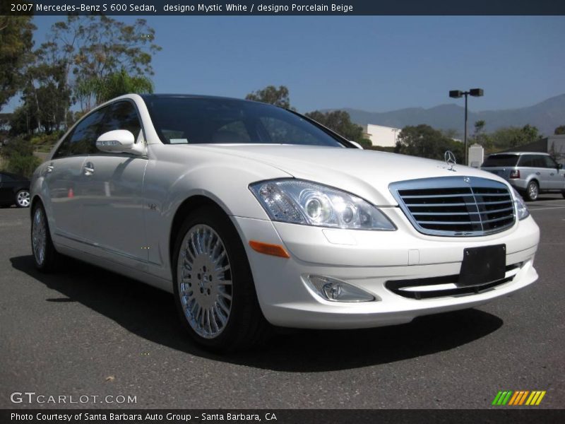 designo Mystic White / designo Porcelain Beige 2007 Mercedes-Benz S 600 Sedan