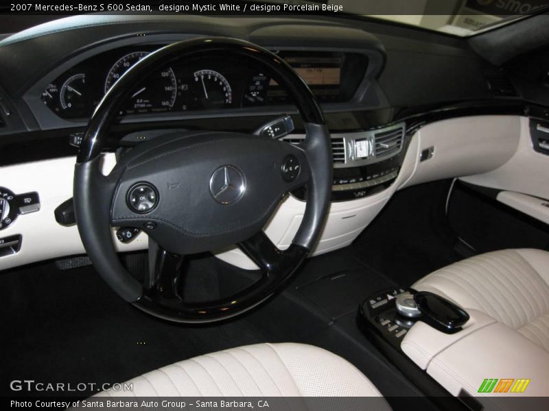 designo Mystic White / designo Porcelain Beige 2007 Mercedes-Benz S 600 Sedan