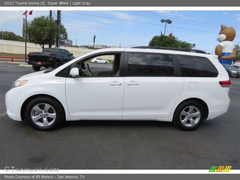 Super White / Light Gray 2012 Toyota Sienna LE