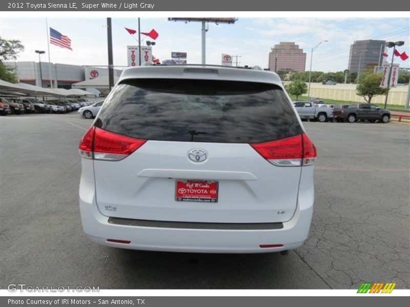 Super White / Light Gray 2012 Toyota Sienna LE