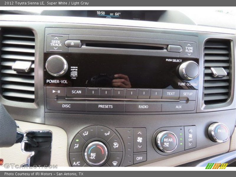 Super White / Light Gray 2012 Toyota Sienna LE