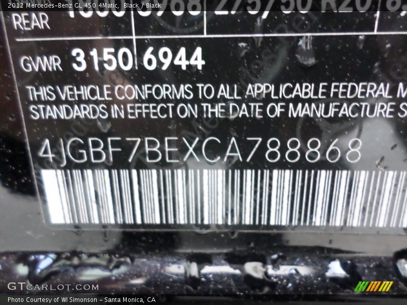 Black / Black 2012 Mercedes-Benz GL 450 4Matic