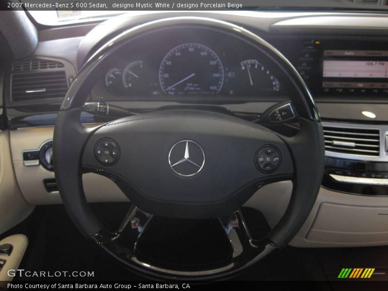designo Mystic White / designo Porcelain Beige 2007 Mercedes-Benz S 600 Sedan