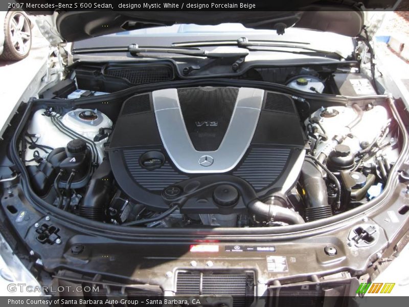 designo Mystic White / designo Porcelain Beige 2007 Mercedes-Benz S 600 Sedan