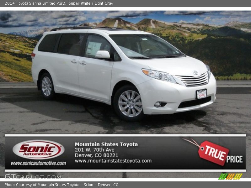 Super White / Light Gray 2014 Toyota Sienna Limited AWD