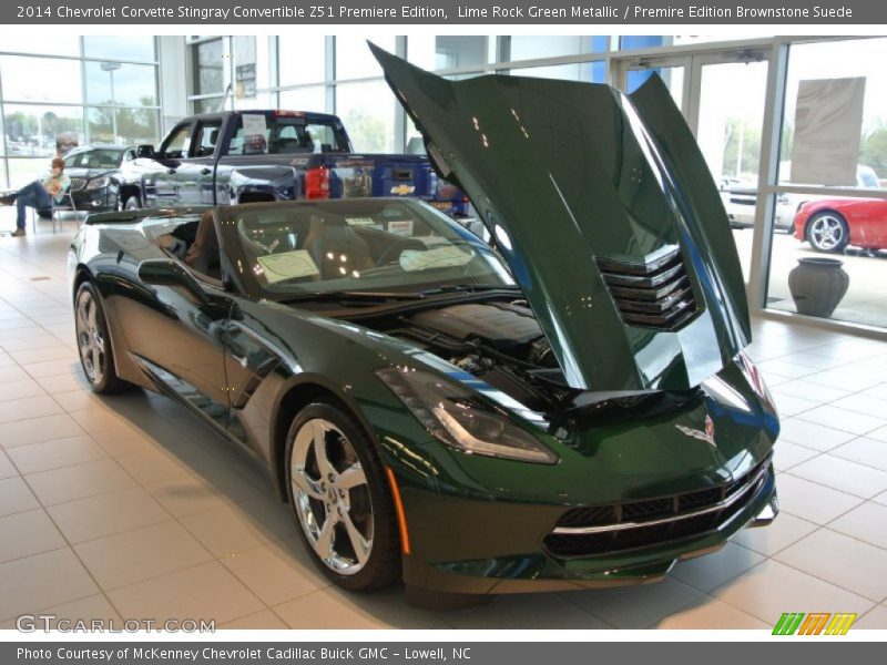 Lime Rock Green Metallic / Premire Edition Brownstone Suede 2014 Chevrolet Corvette Stingray Convertible Z51 Premiere Edition