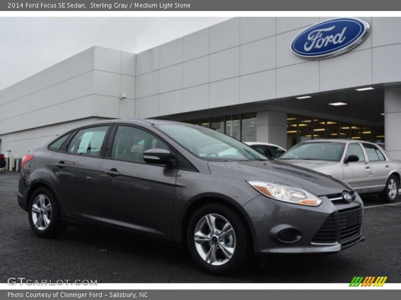 Sterling Gray / Medium Light Stone 2014 Ford Focus SE Sedan