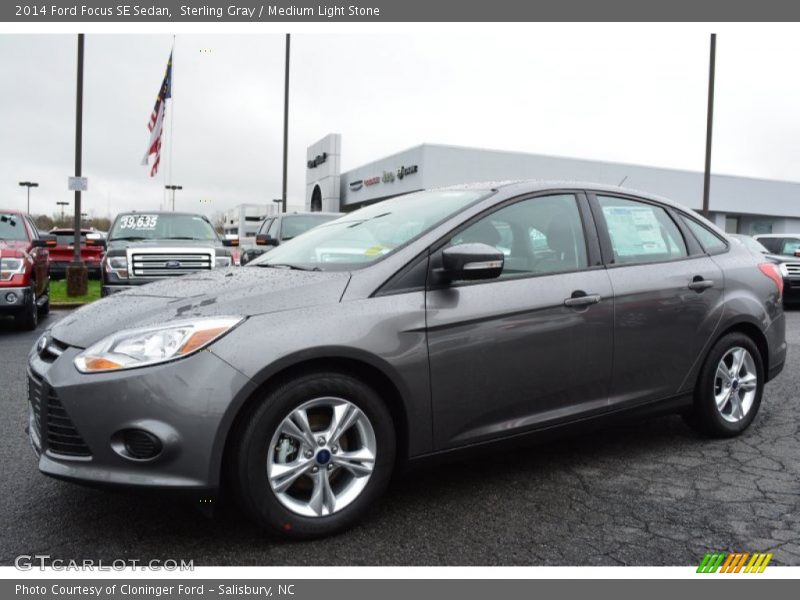 Sterling Gray / Medium Light Stone 2014 Ford Focus SE Sedan
