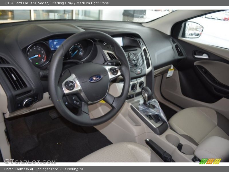 Sterling Gray / Medium Light Stone 2014 Ford Focus SE Sedan