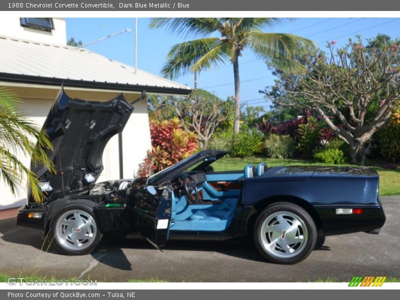 Dark Blue Metallic / Blue 1988 Chevrolet Corvette Convertible