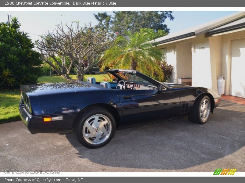 Dark Blue Metallic / Blue 1988 Chevrolet Corvette Convertible