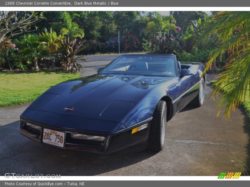 Dark Blue Metallic / Blue 1988 Chevrolet Corvette Convertible
