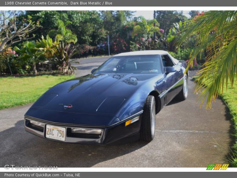 Dark Blue Metallic / Blue 1988 Chevrolet Corvette Convertible