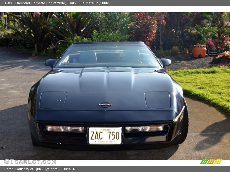 Dark Blue Metallic / Blue 1988 Chevrolet Corvette Convertible