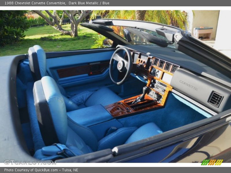 Dark Blue Metallic / Blue 1988 Chevrolet Corvette Convertible