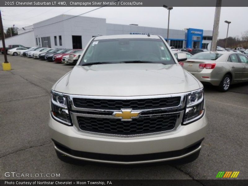 Champagne Silver Metallic / Cocoa/Dune 2015 Chevrolet Suburban LT 4WD