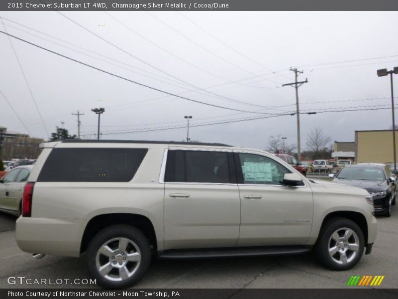 Champagne Silver Metallic / Cocoa/Dune 2015 Chevrolet Suburban LT 4WD