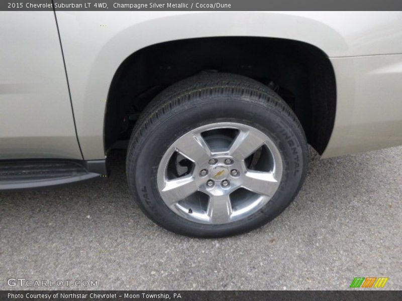 Champagne Silver Metallic / Cocoa/Dune 2015 Chevrolet Suburban LT 4WD