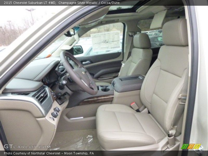 Champagne Silver Metallic / Cocoa/Dune 2015 Chevrolet Suburban LT 4WD