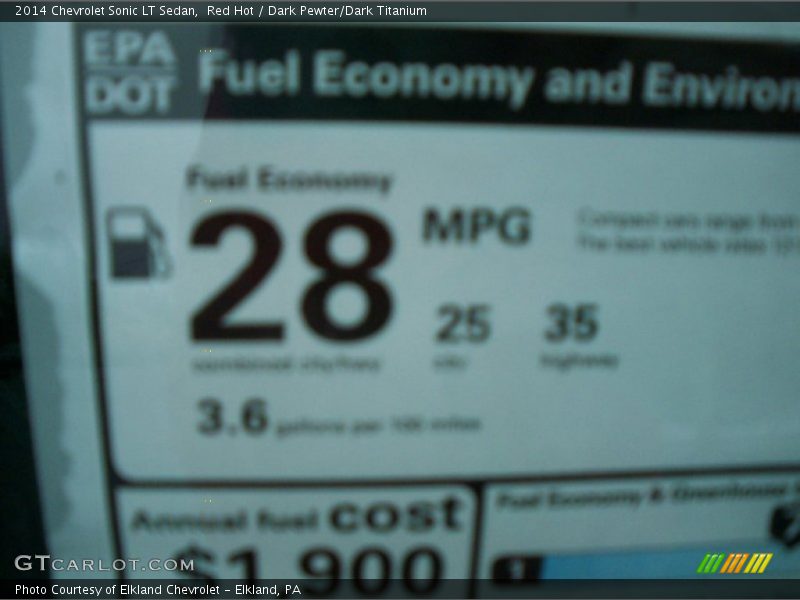 Red Hot / Dark Pewter/Dark Titanium 2014 Chevrolet Sonic LT Sedan