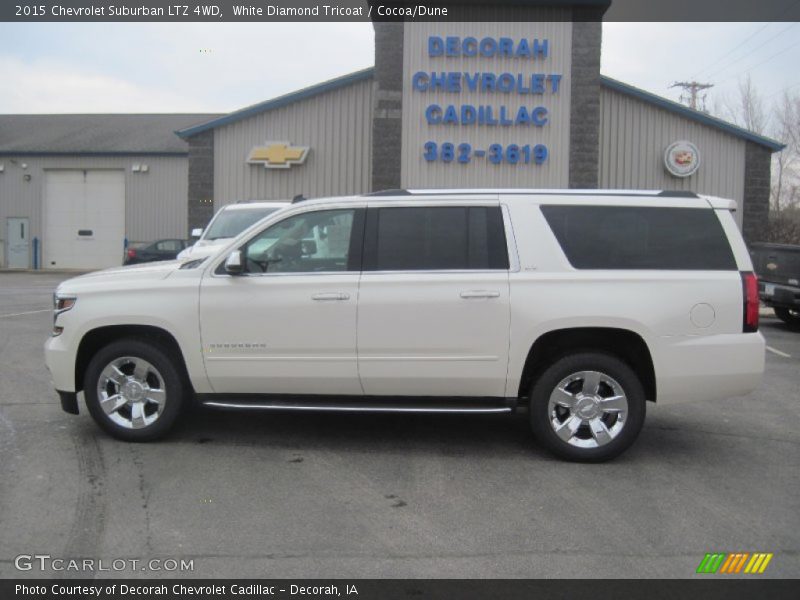 White Diamond Tricoat / Cocoa/Dune 2015 Chevrolet Suburban LTZ 4WD
