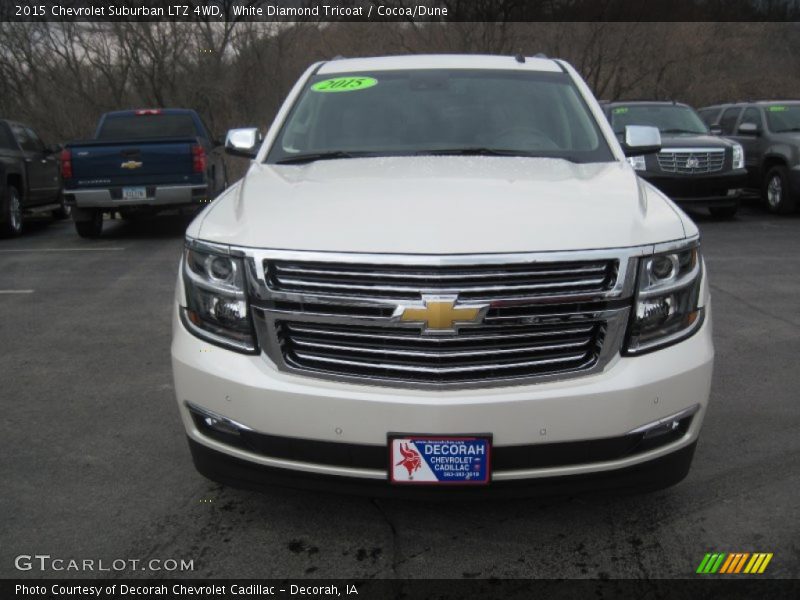 White Diamond Tricoat / Cocoa/Dune 2015 Chevrolet Suburban LTZ 4WD