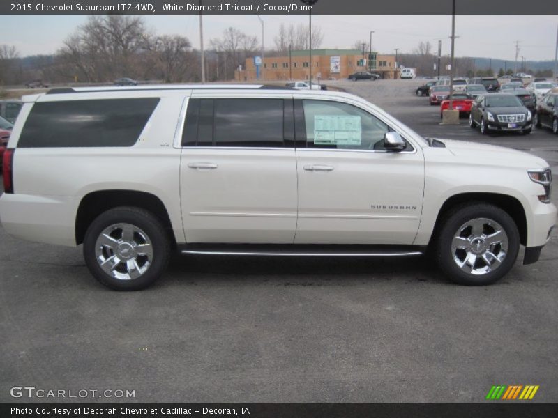 White Diamond Tricoat / Cocoa/Dune 2015 Chevrolet Suburban LTZ 4WD