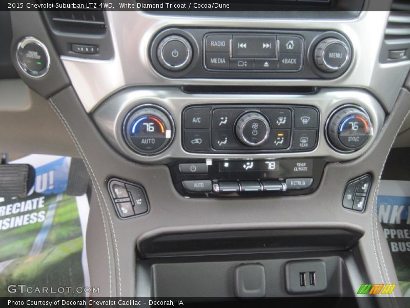 White Diamond Tricoat / Cocoa/Dune 2015 Chevrolet Suburban LTZ 4WD