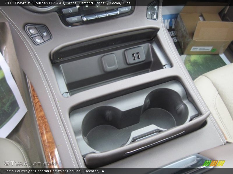 White Diamond Tricoat / Cocoa/Dune 2015 Chevrolet Suburban LTZ 4WD