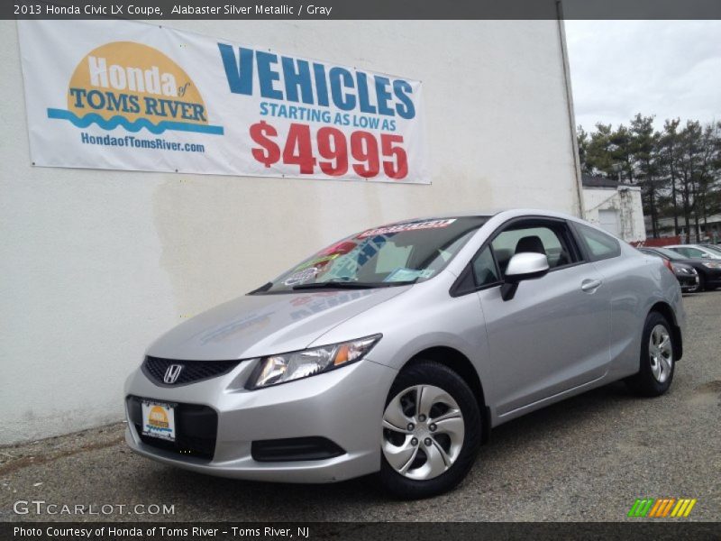 Alabaster Silver Metallic / Gray 2013 Honda Civic LX Coupe