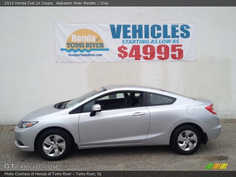 Alabaster Silver Metallic / Gray 2013 Honda Civic LX Coupe