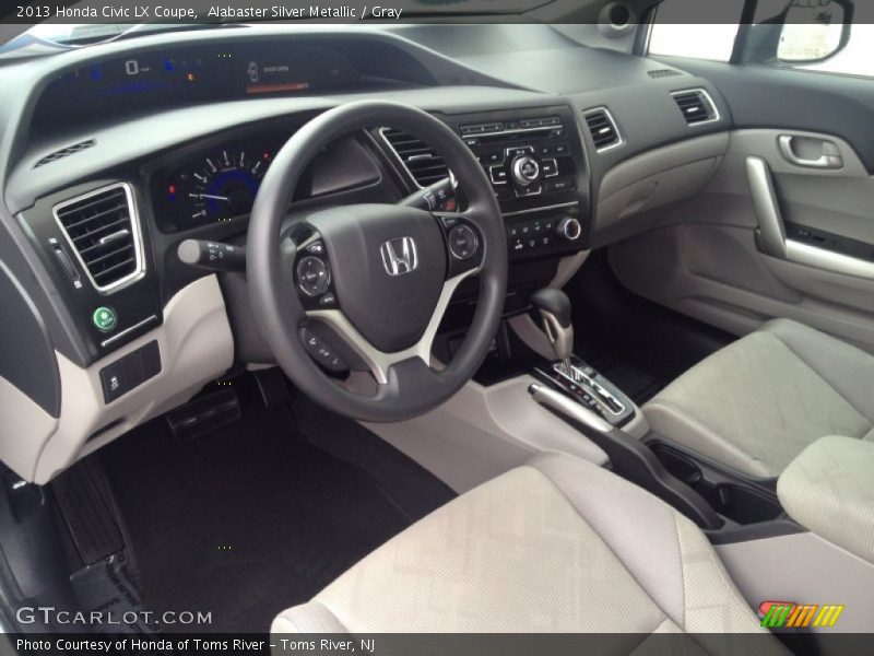 Alabaster Silver Metallic / Gray 2013 Honda Civic LX Coupe