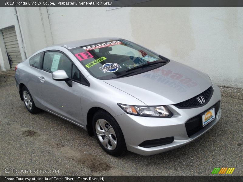 Alabaster Silver Metallic / Gray 2013 Honda Civic LX Coupe