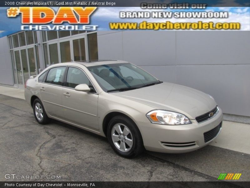 Gold Mist Metallic / Neutral Beige 2008 Chevrolet Impala LT
