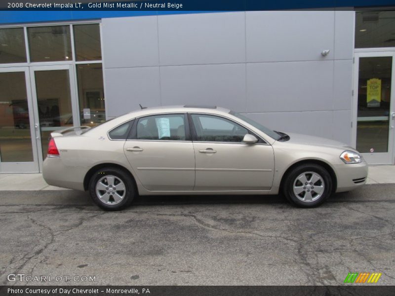 Gold Mist Metallic / Neutral Beige 2008 Chevrolet Impala LT