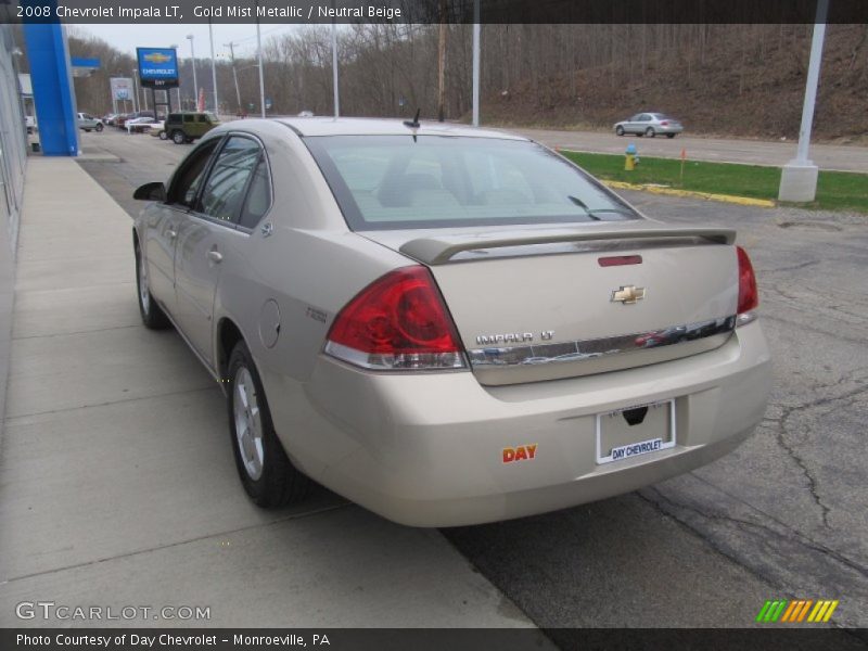 Gold Mist Metallic / Neutral Beige 2008 Chevrolet Impala LT