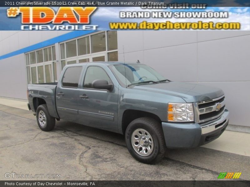 Blue Granite Metallic / Dark Titanium 2011 Chevrolet Silverado 1500 LS Crew Cab 4x4