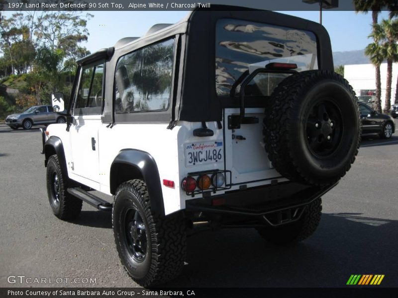 Alpine White / Charcoal Twill 1997 Land Rover Defender 90 Soft Top