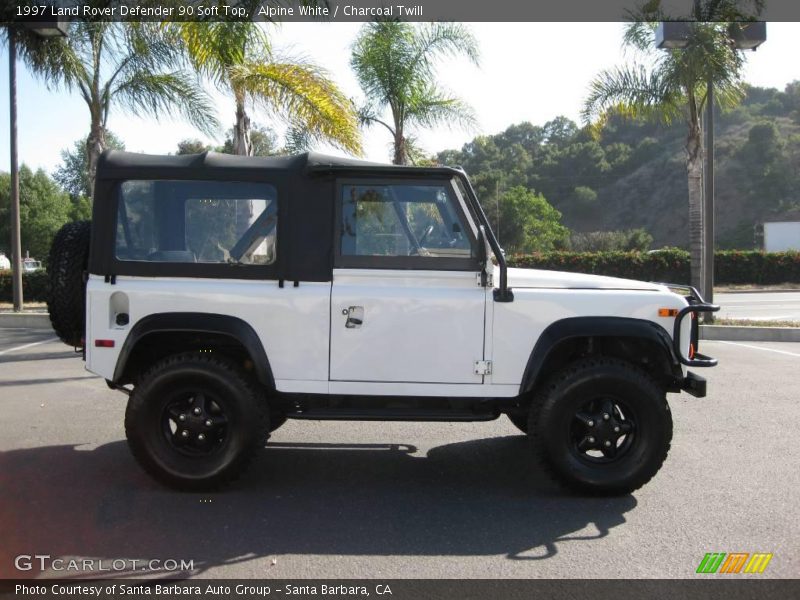Alpine White / Charcoal Twill 1997 Land Rover Defender 90 Soft Top